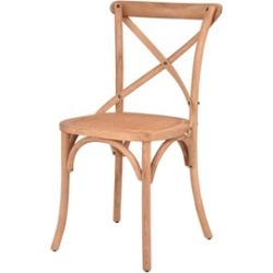 Cross Back Dining Side Chair Rattan Seat Oak Frame Kitchen Furniture
