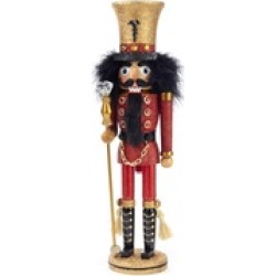 17" Hollywood Red Guard Gold Hat Wooden Christmas Nutcracker Soldier