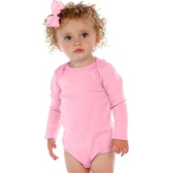 Plain Color Unisex Infants Lap Shoulder Long Sleeve Onesie