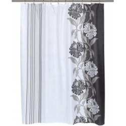 Carnation Home Fashions FSC-CH-16 Chelsea Fabric Shower Curtain in Black