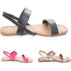 Women's Summer Ankle Strap Open Toe Patent Leather Flat Sandals