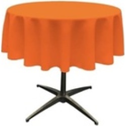 LA Linen TCpop51R-OrangeP48 Polyester Poplin Tablecloth Orange - 51 in. Round