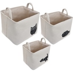 Collapsible Storage Baskets Linen Bin with Handles Toy Organizer