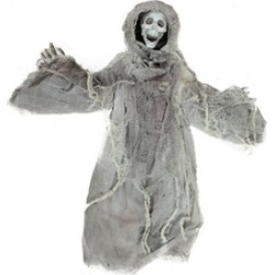 36" Touch Lighted Death Reaper Hanging Halloween Decoration with Sound