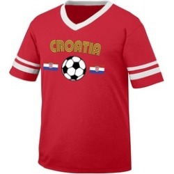 FRANC Croatia Soccer / Football and Flag Retro Soccer Adult Tee