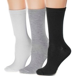 Women's Lightweight Ladies Solid Long Cotton Assorted Crew Socks Packs