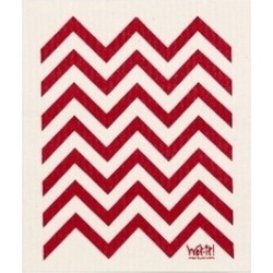 Wet-It Red Chevron Swedish Kitchen or Bathroom Dishcloth