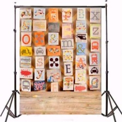 3x5ft Alphabet Picture Board Children Photography Vinyl Background