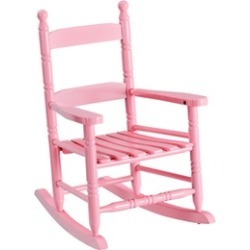 Classic White Wooden Children Kids Rocking Chair Slat Back Furniture