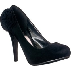 Riverberry Women's 'Flirt-55' Microsuede Flower-detail Pumps, Black