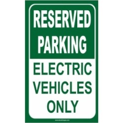 Reserved Parking For Electric Vehicles Only Aluminum Sign