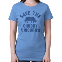 Save Chubby Unicorns Funny Shirt Rhino Hipster Cool Ladies T-shirt