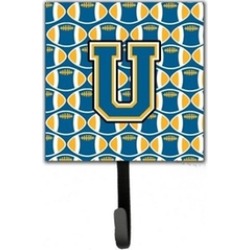 Carolines Treasures CJ1077-USH4 Letter U Football Blue & Gold Leash or Key Hold