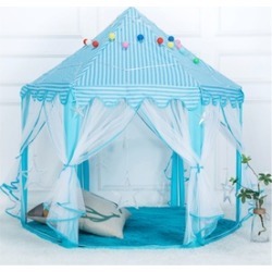 Pongee Princess Castle Play House Large Outdoor Kids Play Tent for Girls Blue