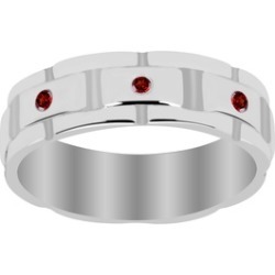 Orchid Jewelry 925 Sterling Silver 0.08 Carat Garnet Ring