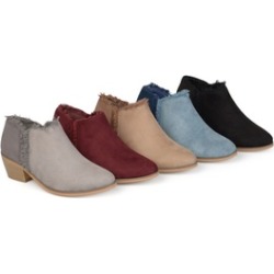 Journee Collection Womens Fringe Faux Suede Ankle Booties