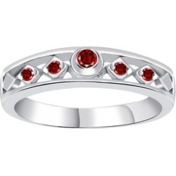 Orchid Jewelry 925 Sterling Silver 0.23 Carat Garnet Ring Band