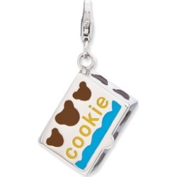 Sterling Silver Rhodium-plated Enameled Box of Cookies Lobster Charm