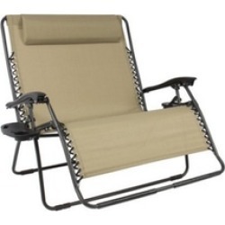 2-Person Double Wide Folding Zero Gravity Chair Patio Lounger