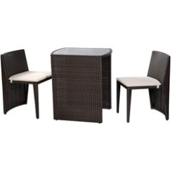 Outdoor Patio Furniture Seat - 3 Pcs Brown Outdoor Patio Furniture Seat - 3 Pcs Brown