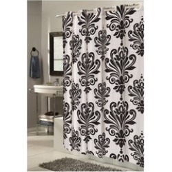 EZ-ON Beacon Hill Polyester Shower Curtain in Black on White