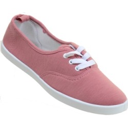 Mauve Canvas Lace-Up Fashion Low Top Women's Sneakers