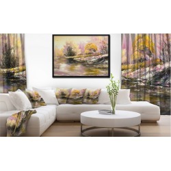 River s Farwell to Autumn - Landscape Art Print Framed Canvas