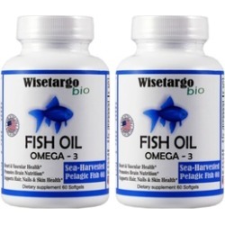 2 pc Wisetargo Bio Fish Oil Omega-3 Fish Oil Manufactured in the USA