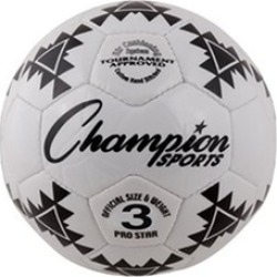 Champion Sports PRO STAR 3 Pro Star Soccer Ball Black & White - Size 3