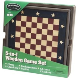5-in-1 Wooden Game Set