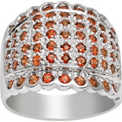 Orchid Jewelry 925 Sterling Silver 3 1/4 Carat Garnet Cocktail Ring