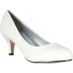 Riverberry 'M2584' Round-toe Mid-heel Patent Pumps, White Patent