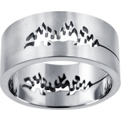 Orchid Jewelry Stainless Steel High Polished Engraved Wedding Band