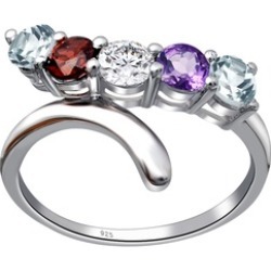 Orchid Jewelry 925 Sterling Silver 1.35 Carat Multi 5-Stone Twisted Ring