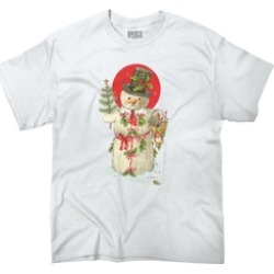 Cute Snowman with Chrsitmas Tree Basket T-Shirt