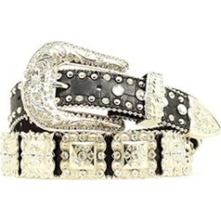 Nocona Belt N3418401-S 1.5 in. Womens Crystal Mesh Rhinestone Belt Black - Small