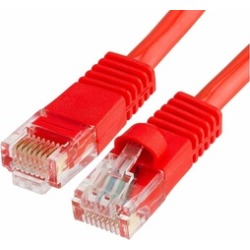 Cmple - RJ45 CAT5 CAT5E ETHERNET LAN NETWORK CABLE - 1.5 FT Red