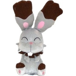 Pokemon XY Bunnelby 8" Plush Doll Glad Expression Sitting Closed Eyes TOMY T1930