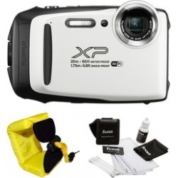 FujiFilm FinePix XP130 Camera (White) with Strap and Cleaning Kit