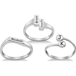 One, Two, or Three Personalized Engraved Couples Rings from Limogés Jewelry (Up to 82% Off)