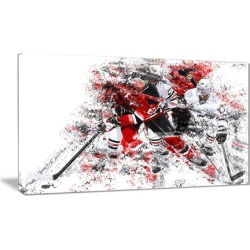 Hockey Break Away - Large Sport Canvas Art Print
