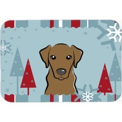 Carolines Treasures BB1730LCB Winter Holiday Chocolate Labrador Glass Cutting Bo