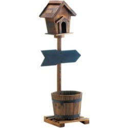 Rustic Welcome Birdhouse Rustic Barrel Planter