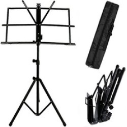 Folding Sheet Music Stand Score Holder Mount Tripod Carrying Gig Bag