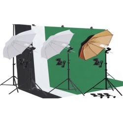 Photography Photo Umbrella Lighting Kit Studio Light Bulb Muslin Backd