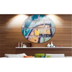 Old Brick Graffiti' Disc Street Art Circle Metal Wall Art