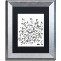 KCDoodleArt 'Simple Flower Doodle 2' Matted Silver Framed Art