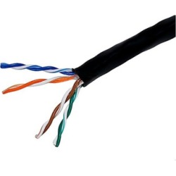 MP 1000ft Cat5e-Black Ethernet Bulk Cable Stranded 350Mhz UTP CM 24AWG