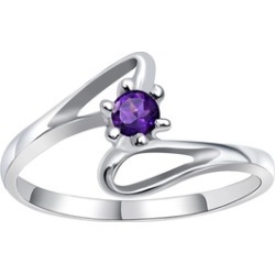 Orchid Jewelry 925 Sterling Silver 0.10 Carat Amethyst Ring