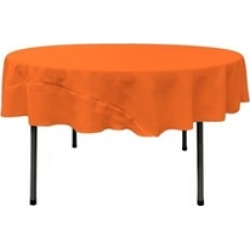 LA Linen TCpop72R-OrangeP48 Polyester Poplin Tablecloth Orange - 72 in. Round